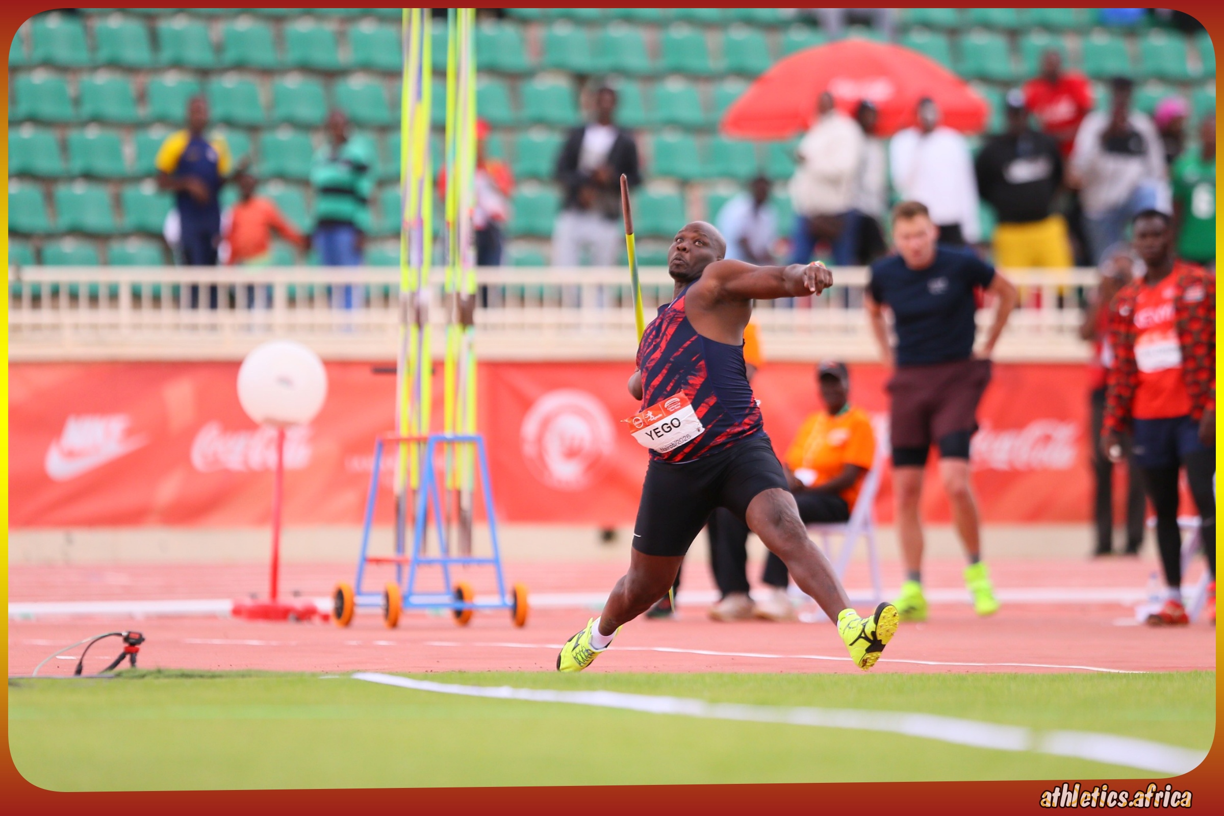 Julius Yego of Kenya - 4th place with 79.87m - in action during the Men's Javelin Throw at Absa Kip Keino Classic Continental Tour at the Nyayo National Stadium in Nairobi, Kenya on Friday 24 April, 2026 / Photo: Kip Keino Classic Continental Tour