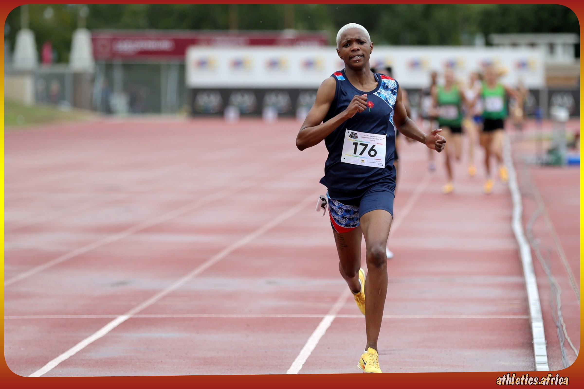 Karabo More wins the women’s 1500m during the final day of the ASA Senior Track and Field Championships at Coetzenburg Athletics Stadium in Stellenbosch, South Africa on 18 April 2026 | Photo: Cecilia van Bers / Athletics South Africa