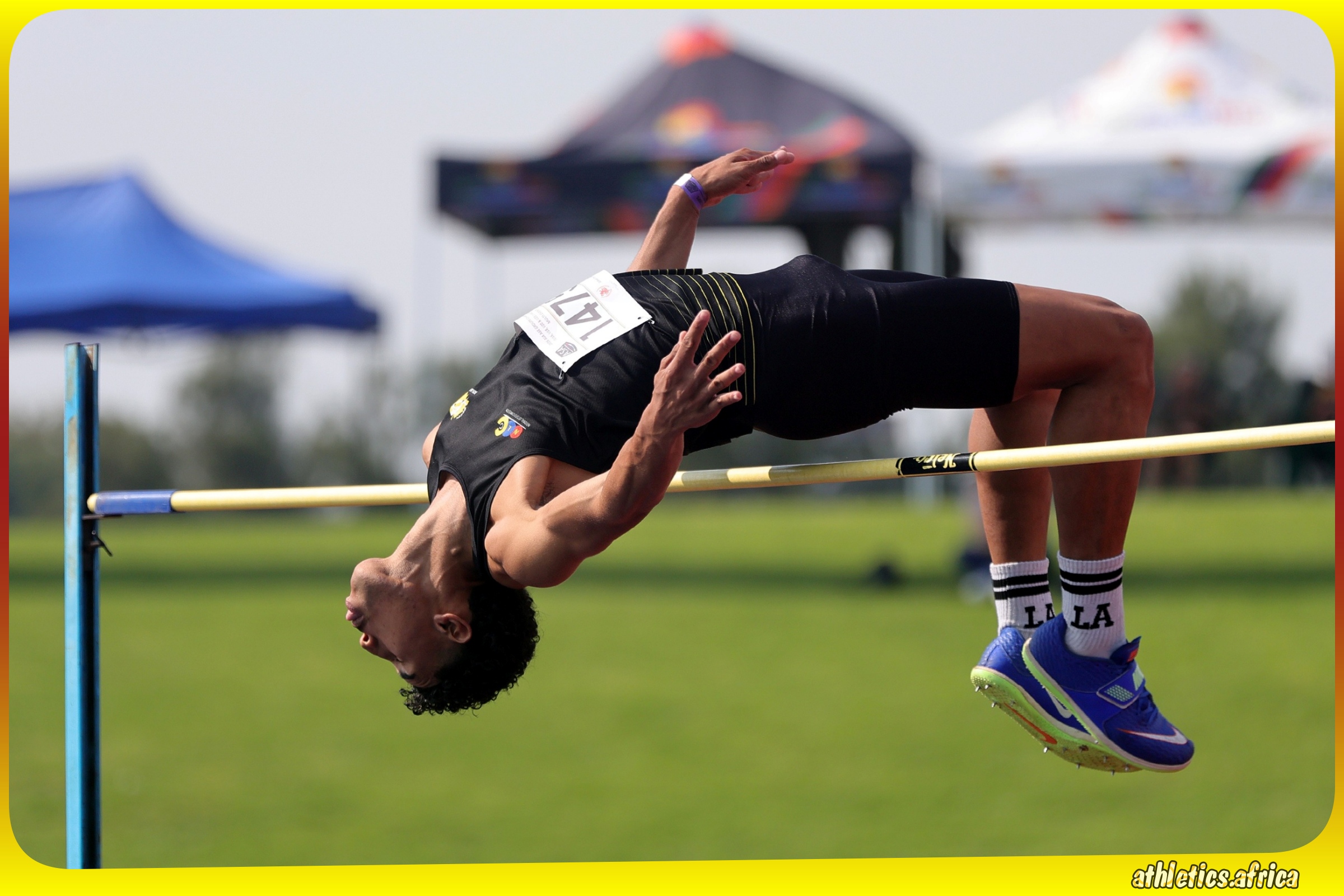 Matao Le Roux in action in the Men's U18 High Jump Final during the ASA Age Group Championships from 26-28 March, 2026 at the Germiston Athletics Stadium in Ekurhuleni / Photo credit: Athletics South Africa