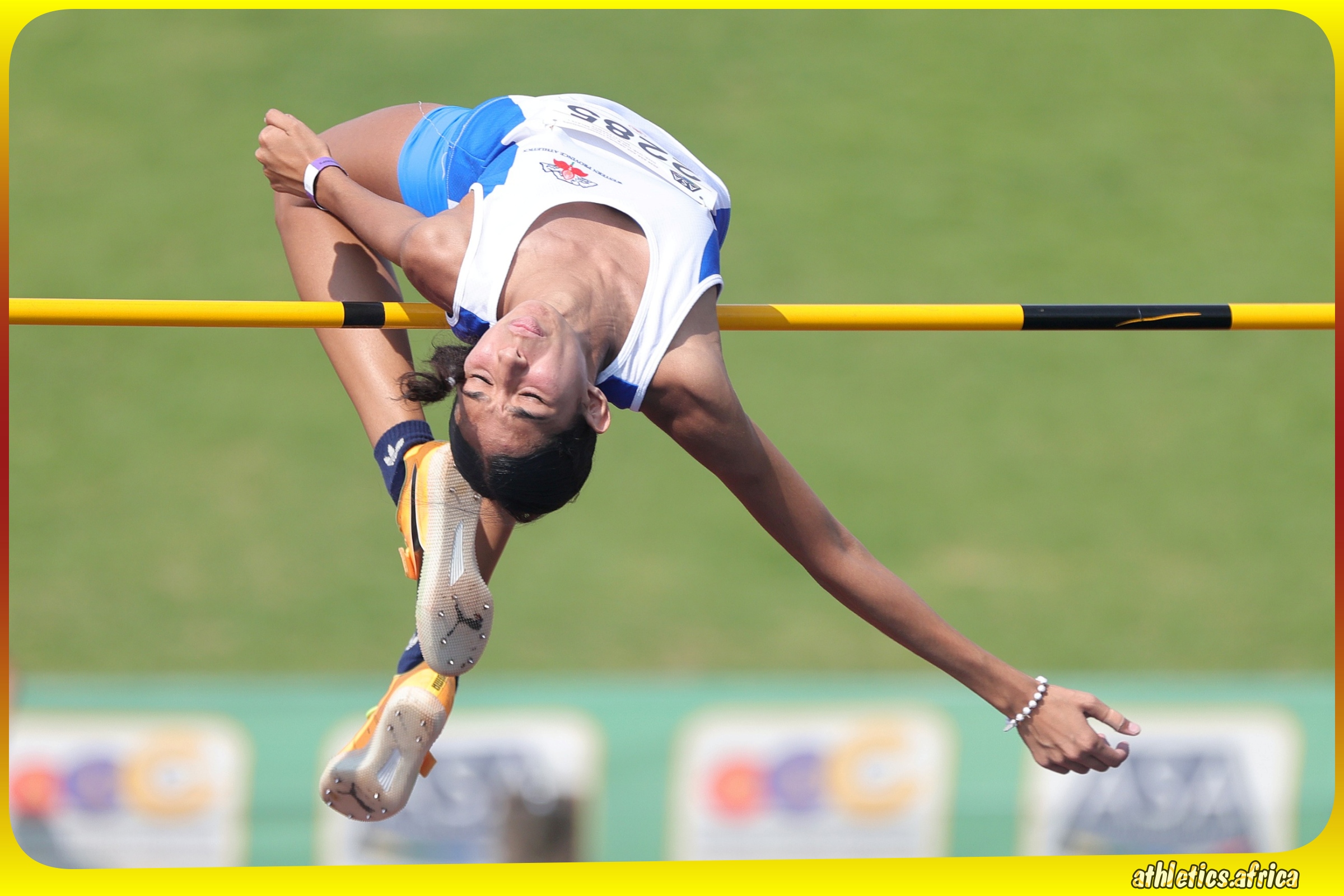 Michaela Spocter in action in the Women's U20 High Jump Final during the ASA Age Group Championships from 26-28 March, 2026 at the Germiston Athletics Stadium in Ekurhuleni / Photo credit: Athletics South Africa