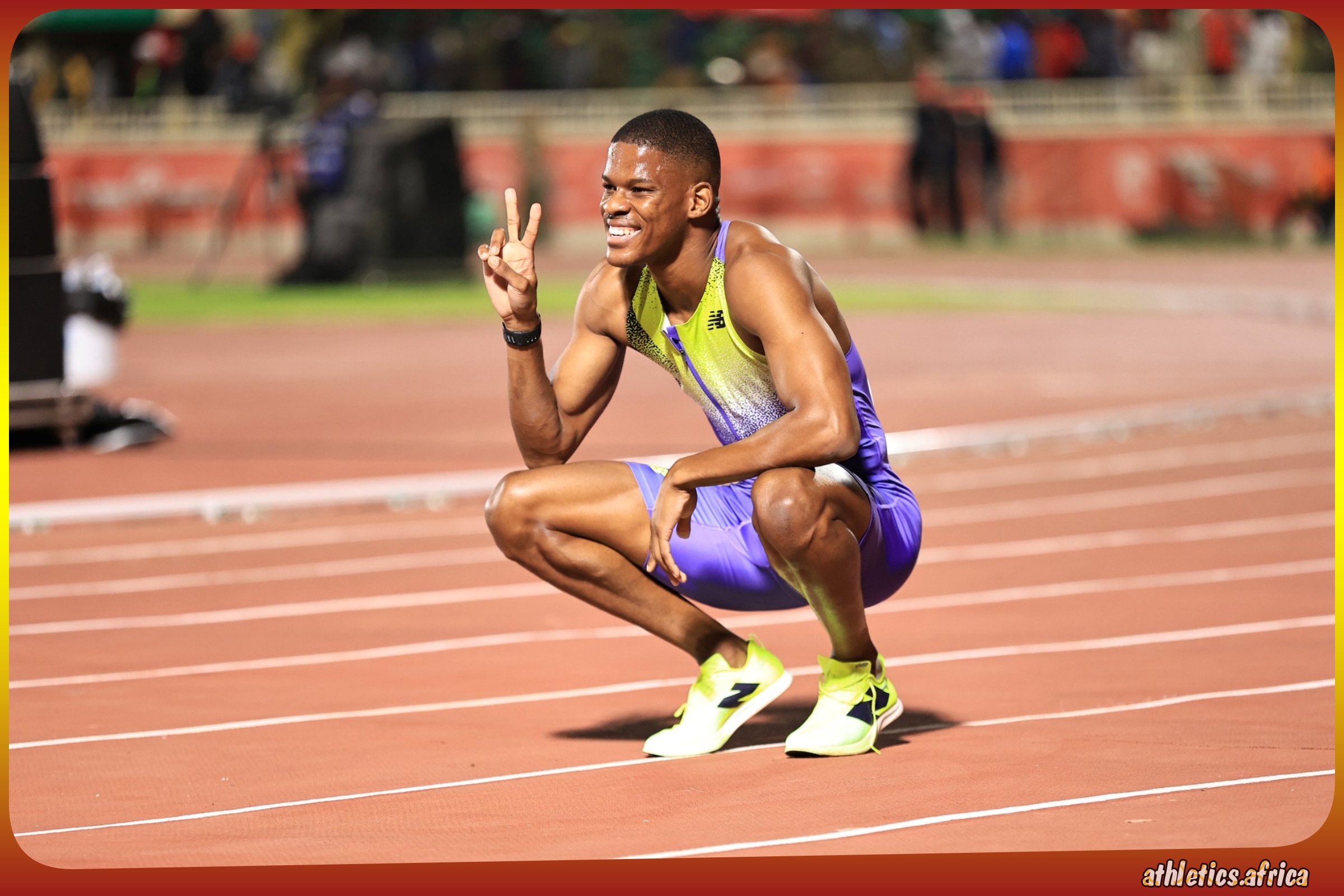 Zakithi Nene of South Africa wins the Men's 400m in 44.50 at Absa Kip Keino Classic Continental Tour at the Nyayo National Stadium in Nairobi, Kenya on Friday 24 April, 2026 / Photo: Kip Keino Classic Continental Tour