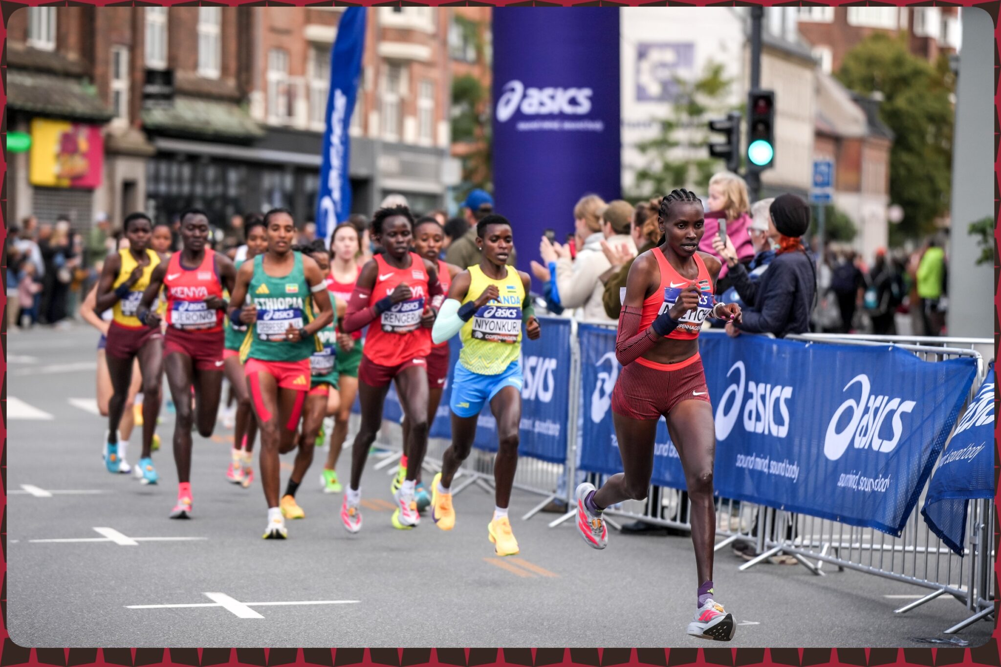 Agnes Jebet Ngetich of Kenya leads the field during the Women’s Half Marathon Final at the 2026 World Athletics Road Running Championships in Copenhagen, Denmark on September 20, 2026 / Photo credit: Dan Vernon / World Athletics
