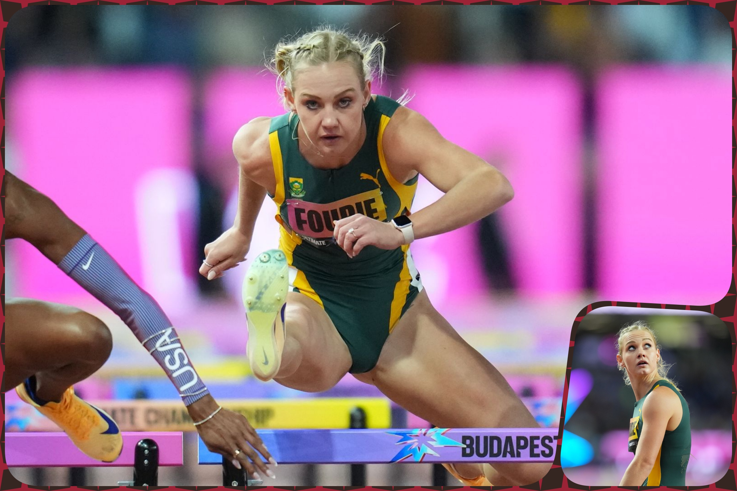 Marione Fourie of South Africa competes in the Women’s 100m Hurdles Semi final at the inaugural World Athletics Ultimate Championship at the Gyula Zsivotzky National Athletics Centre, Budapest, Hungary on 11 September, 2026 / Photo credit: Nic Bothma / Athletics South Africa