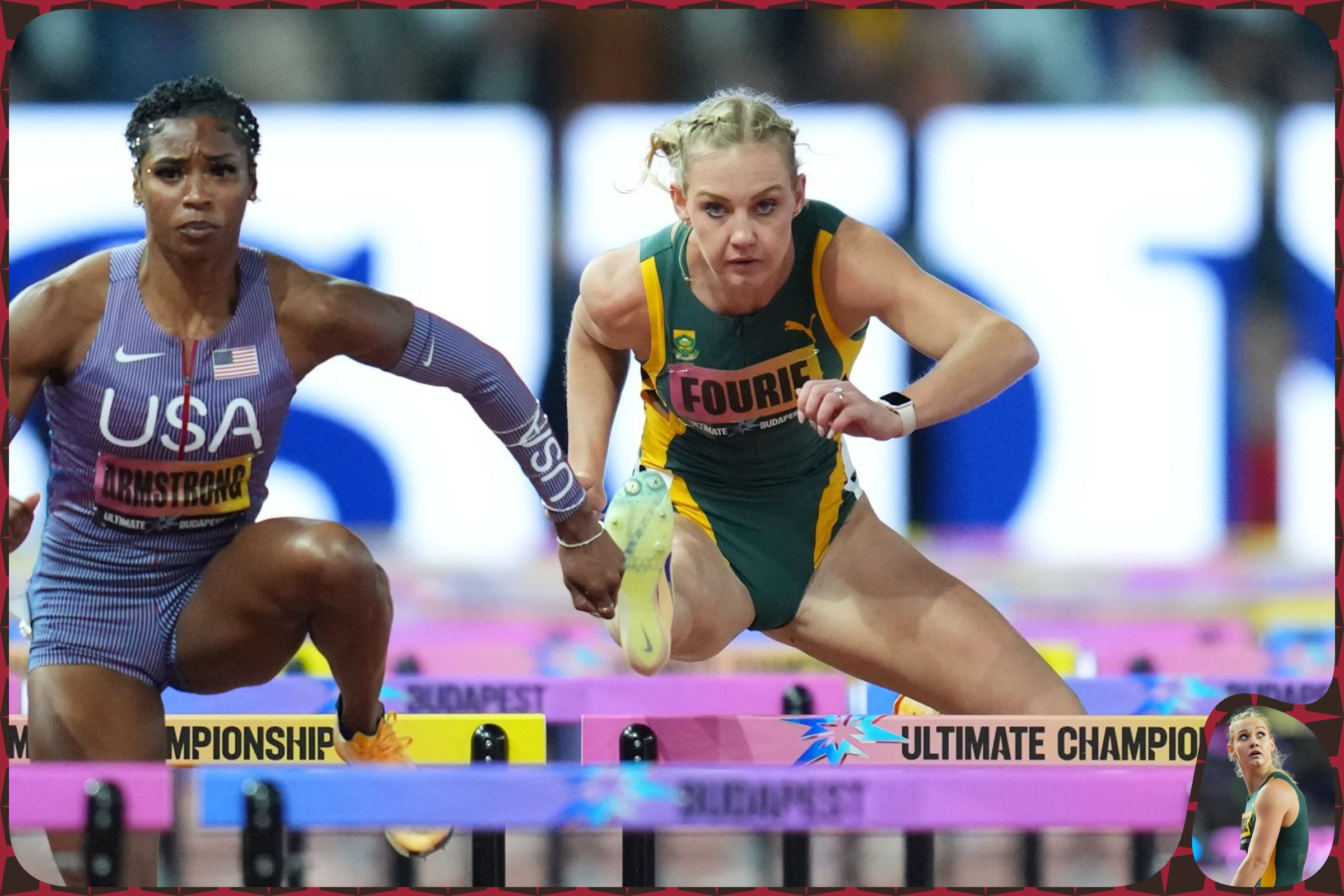 Marione Fourie of South Africa competes in the Women’s 100m Hurdles Semi final at the inaugural World Athletics Ultimate Championship at the Gyula Zsivotzky National Athletics Centre, Budapest, Hungary on 11 September, 2026 / Photo credit: Nic Bothma / Athletics South Africa