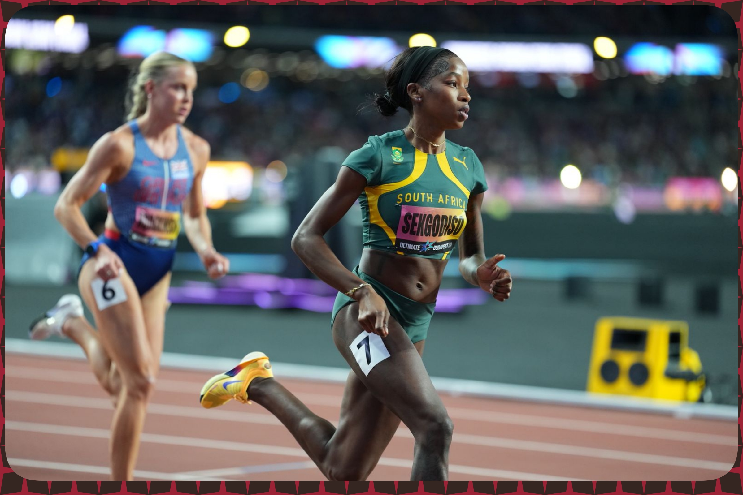 Prudence Sekgodiso of South Africa competes in the Women’s 800m Semi final at the inaugural World Athletics Ultimate Championship at the Gyula Zsivotzky National Athletics Centre, Budapest, Hungary on 11 September, 2026 / Photo credit: Nic Bothma / Athletics South Africa