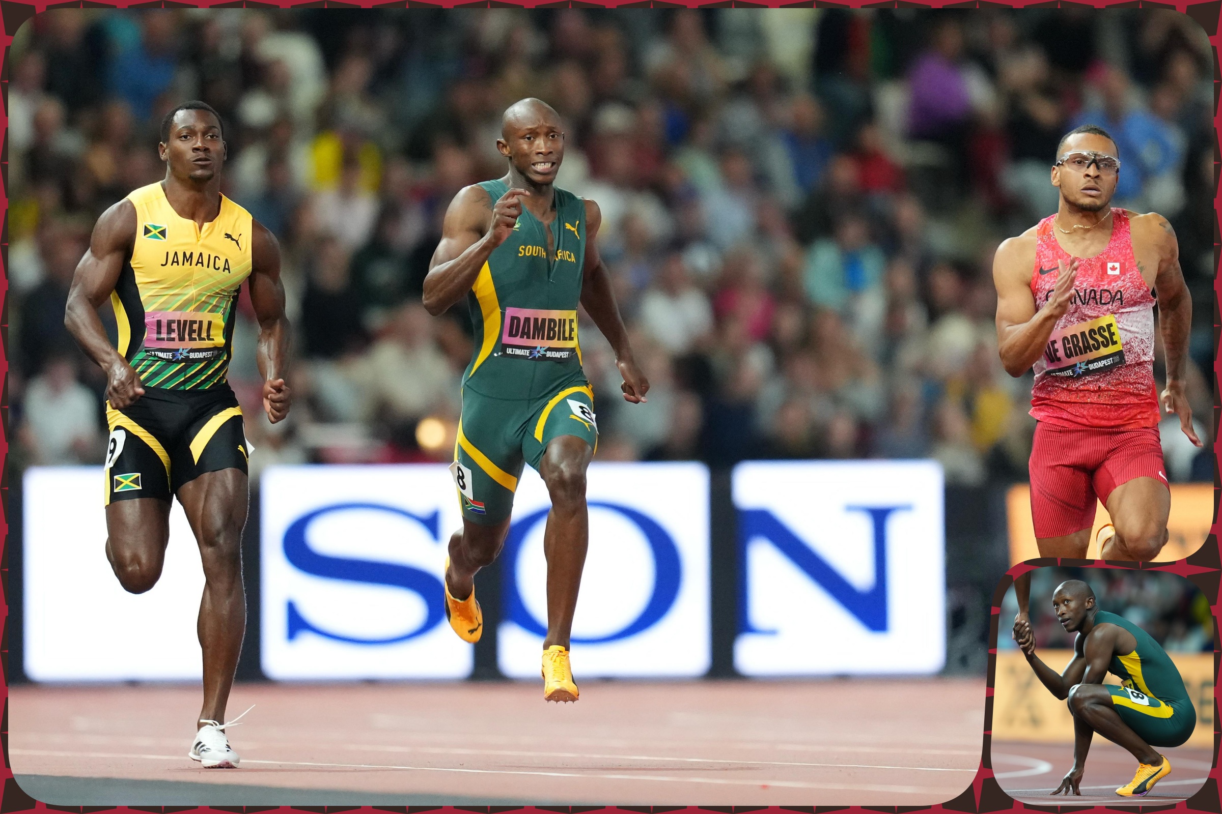 Sinesipho Dambile of South Africa competes in the Men's 200m Final at the inaugural World Athletics Ultimate Championship in the Gyula Zsivotzky National Athletics Centre, Budapest, Hungary on 13 September, 2026 / Photo credit: Nic Bothma / Athletics South Africa