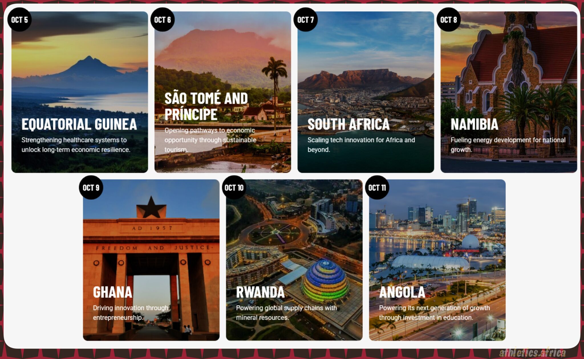 Africa 7: Run Your Purpose schedule over seven days through seven countries in Africa starting from October 5, 2026 / Photo: Africa 7