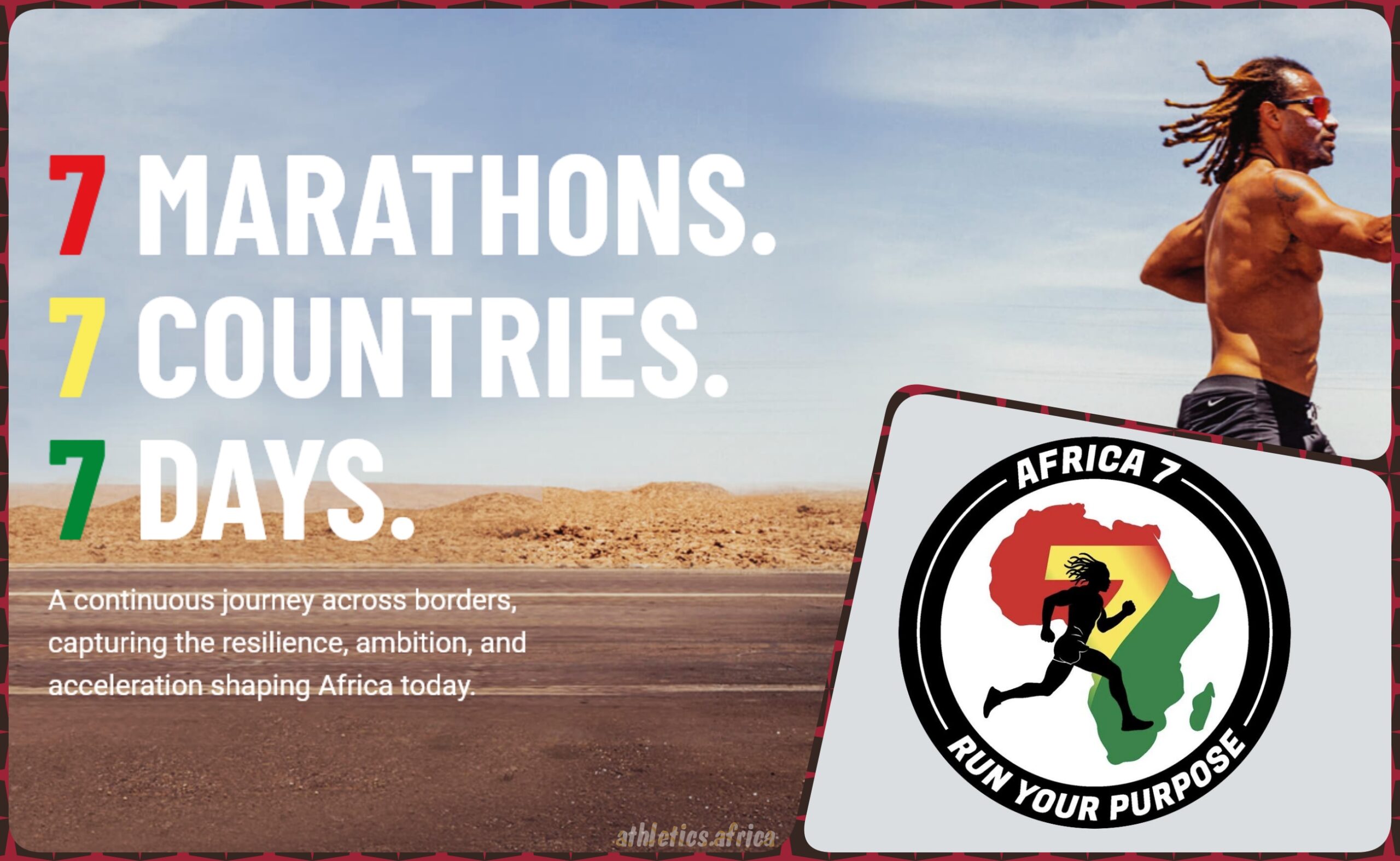 Olympian Roberto Mandje will embark on seven marathons over seven days through seven countries in Africa starting from October 5, 2026 / Photo: Africa 7